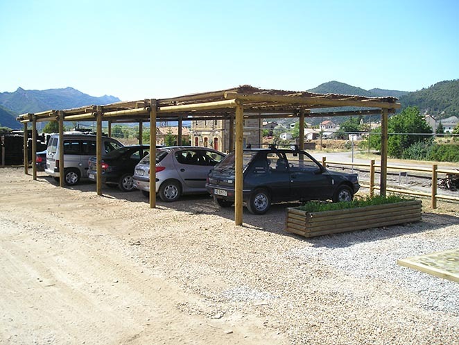 Parking coches de madera